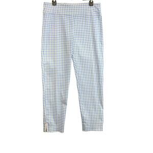 Crown & Ivy Crop Pants Size 10 Checkered Blue and White